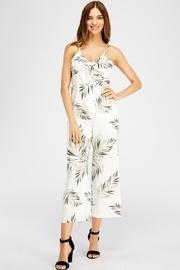  Front-tie Leaf Jumpsuit