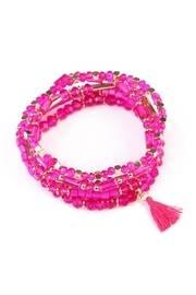  Pink Beaded Tassel Bracelet