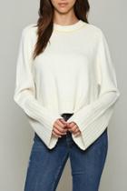  Pullover Sweater With Bell Sleeve