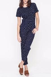  Patterned Navy Jumpsuit