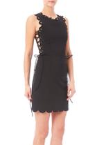  Black Scallop Detail Dress