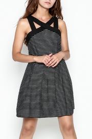  Striped Fit Flare Dress