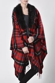  Plaid Fringe Poncho