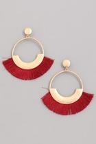  Red Fringe Earrings