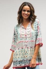  Printed Pom-pom Blouse