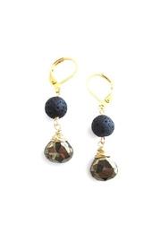  Volcanic-stone Pyrite Earrings
