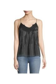  Pinstripe Lace-edge Cami