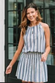  Pinstripe Halter Dress