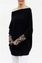  Leopard Sleeve Tunic