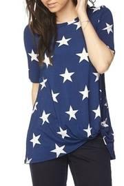  Navy Star Print Top