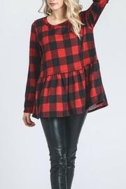  Checkered Peplum Top