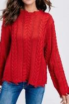  Red Ripped Sweater