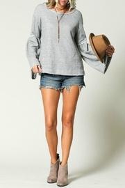  Raw-edge Bell-sleeve Sweatshirt