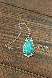  Natural-turquoise-charm Sterling-silver-chain Necklace