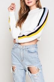  Striped Sleeve Sweater