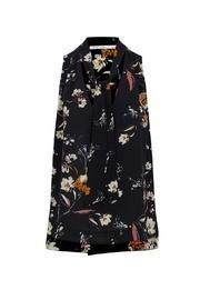  Floral Tie Neck Top