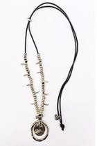  Leather Silver Plated Necklace