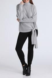  Tie Front Turtleneck Sweater