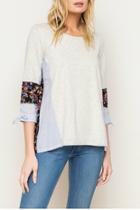  Contrasting Fabric Top