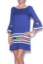  Bell Sleeve Embroidered Dress
