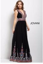  Black Embroidered Gown