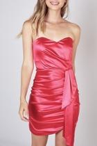  Sweetheart Neck Satin Dress