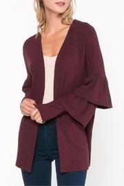  Burgundy Ruffle Cardigan