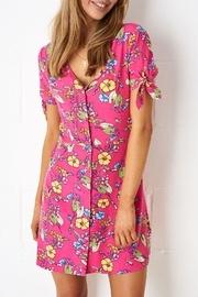  Fuschia-floral Shift Dress