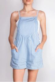  Blue-white Striped Romper