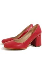  Red Block Heel Sandal