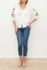  Embroidered Button Cardigan
