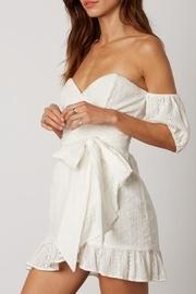  Cold-shoulder Eyelet Dress