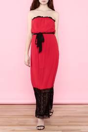 Red Lace Tube Dress