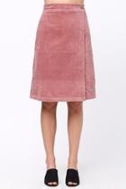  Folded Corduroy Midi Skirt