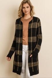  Plaid Sweater Cardigan