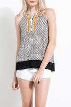  Sleeveless Embroidery Top