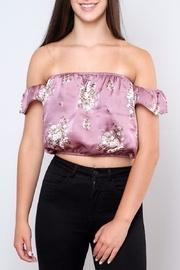 Satin Off-shoulder Top