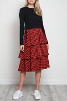  Layered Gingham Skirt