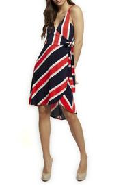  Ribbon Faux Wrap Slvls Dress