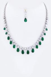  Cz Teardrops Necklace-set