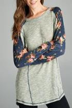  Floral Baseball Top