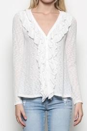  White Ruffle Cardigan