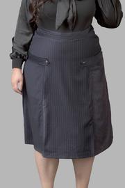  Pinstripe A Line Blue Skirt
