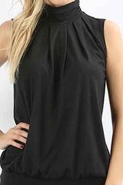  High-neck Pleated Top