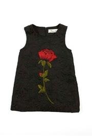  Rose-embroidered A-line Dress