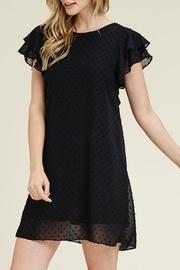 Ruffled-sleeve Mesh Dress