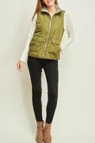  Reversible Quilted Faux Fur Vest