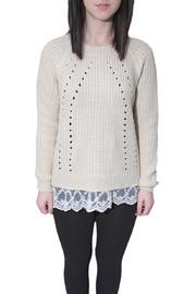  Lace Trimmed Sweater