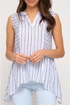  Striped Panel Top