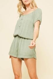  Crinkled-fabric Button-down-romper